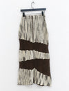 SWAYING 25 Fall/Winter Irregular Diagonal Stripe Cutout Maxi Skirt/A-Line Skirt SW-SW25AW3B07C2S2-ZONG Brown